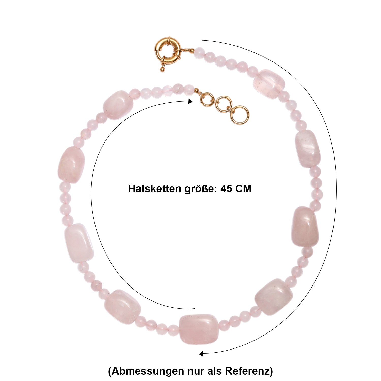 EVER TRUE Rosenquarz Halskette ca. 45 cm Nickelfreies Messing ca. 355.00 ct