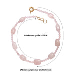 EVER TRUE Rosenquarz Halskette ca. 45 cm Nickelfreies Messing ca. 355.00 ct