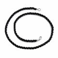 Schwarzer Spinell Halskette ca. 50 cm 925 Silber ca. 85,00 ct.