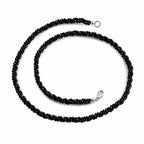 Schwarzer Spinell Halskette ca. 50 cm 925 Silber ca. 85,00 ct.
