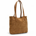 LA MAREY 100% Genuine Leather Tote bag in Suede Color : Tan Size:33 x 10.1 x 33 cm