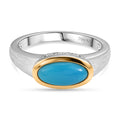 D'Joy AA Sleeping Beauty Türkis Ring 925 Silber Rhodiniert (Größe 17.00) ca. 1,11 ct