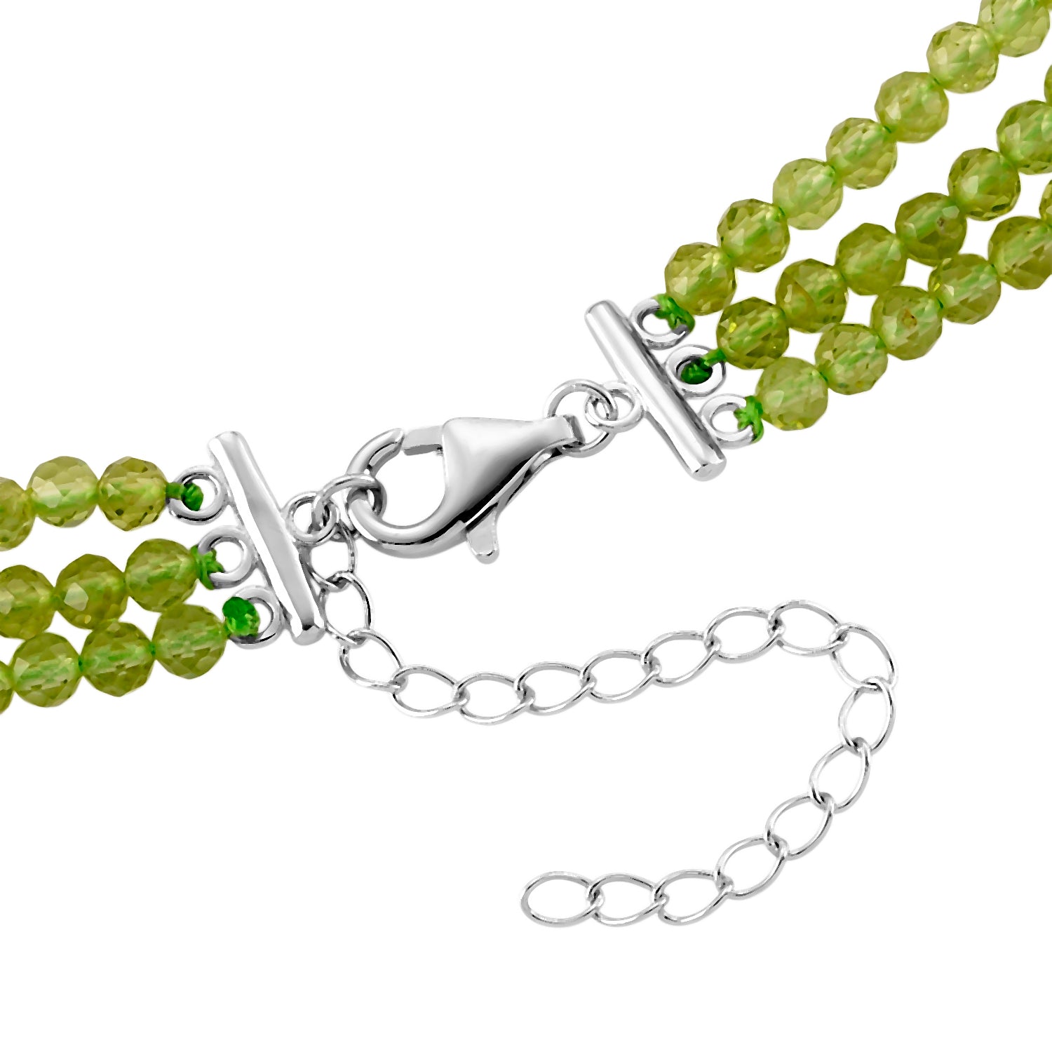 D'Joy Peridot Halskette Flexibles (ca. 50 cm) 925 Silber rhodiniert ca. 110,00 ct.