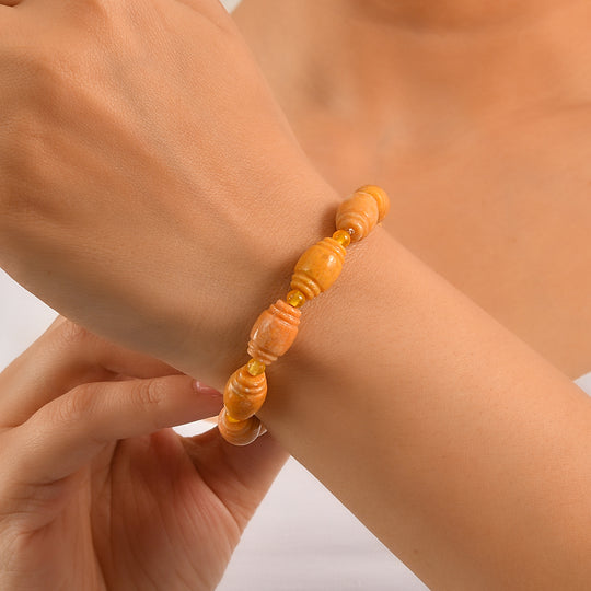 Gelber Aventurin, Gelber Quarzit Armband Flexibles (ca. 19 cm) ca. 130.00 ct
