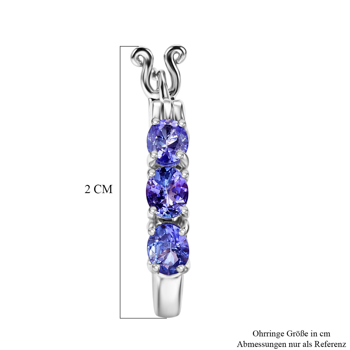 EVER TRUE Tansanit Ohrringe Nickelfreies Messing ca. 1.10 ct