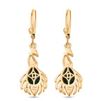 D'Joy Pfau Quarz Triplette, Schwarzer Spinell Ohrringe 925 Silber 750 Vergoldet ca. 1,99 ct.