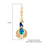 D'Joy Pfau Quarz Triplette, Schwarzer Spinell Ohrringe 925 Silber 750 Vergoldet ca. 1,99 ct.