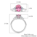 Rosa Zirkonia, Weißer Zirkonia Ring Nickelfreies Messing rhodiniert (Größe 20.00)