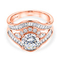 Weißer Zirkonia Ring Nickelfreies Messing rosévergoldet (Größe 21.00)