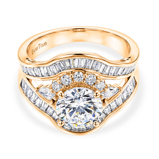 Weißer Zirkonia Ring Nickelfreies Messing rosévergoldet (Größe 17.00)