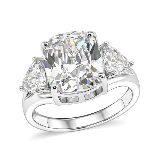 Weißer Zirkonia Ring Nickelfreies Messing rhodiniert (Größe 20.00)