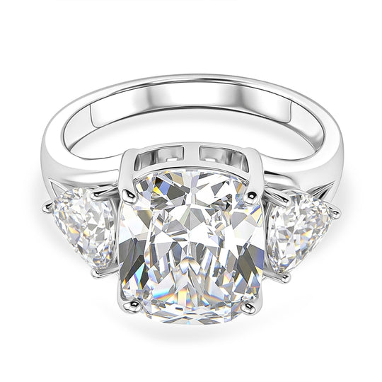 Weißer Zirkonia Ring Nickelfreies Messing rhodiniert (Größe 20.00)