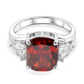 Roter Zirkonia Ring Nickelfreies Messing rhodiniert (Größe 16.00) 2.10 ct