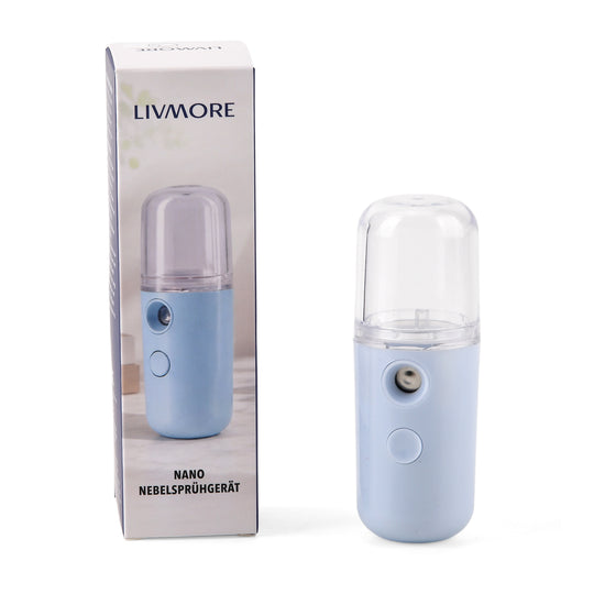 LIVMORE - Mini-Nano-Feuchtigkeitsspray-, wiederaufladbar, 20 ml, Rosa