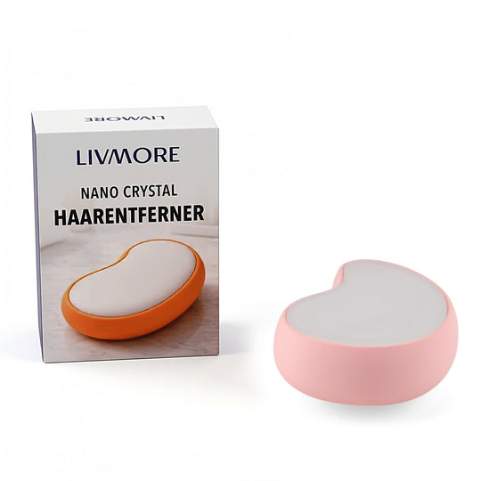 LIVMORE Nano-Kristall-Haarentferner mit Nano-Glas, Soft-Touch ABS-Gehäuse, 10x7x3,5cm, Schwarz