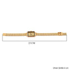 GENOA Uhr mit goldgelbem Zirkonia, japanisches Uhrwerk, 316L Edelstahl, 19 cm, goldfarben, 2.00 ct
