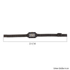 GENOA Uhr mit weißem Zirkonia, japanisches Uhrwerk, 316L Edelstahl, 19 cm, schwarz, 2.00 ct