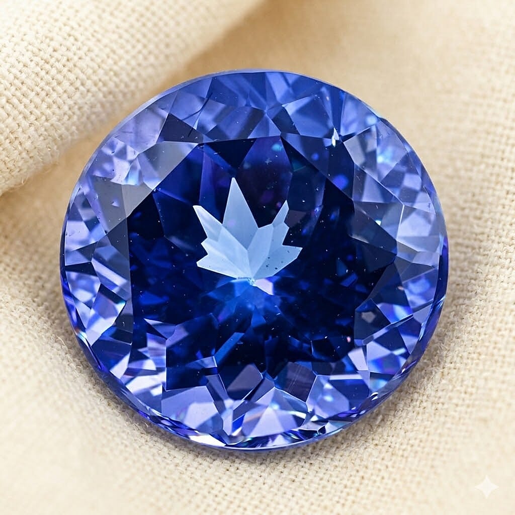 AAAA Tansanit, Rundschliff, facettiert,   (4-5 Werktage Lieferzeit) ca. 6 mm, ca. 0,8 0.80 ct