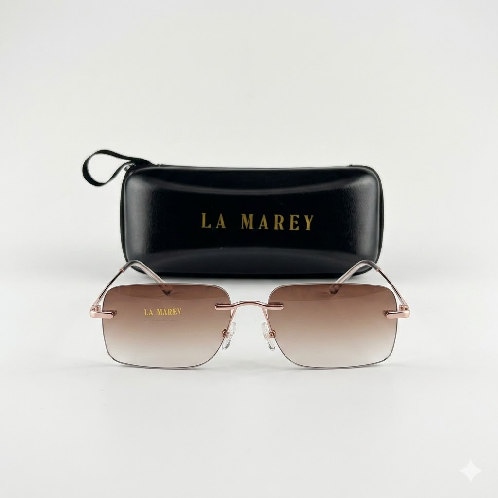 LA MAREY Rechteckige Photochromatische Sonnenbrille mit photochromen polarisierten Gläsern, UV400 Schutz, Schwarz