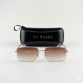 LA MAREY Rechteckige Photochromatische Sonnenbrille mit photochromen polarisierten Gläsern, UV400 Schutz, Schwarz