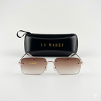 LA MAREY Rechteckige Photochromatische Sonnenbrille mit photochromen polarisierten Gläsern, UV400 Schutz, Schwarz