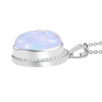 D'Joy AAA Regenbogen Mondstein und Zirkon Ring und Anhänger mit 50cm Kette