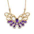 GP Trionfo Kollektion- AA afrikanische Amethyst, äthiopische Welo Opal und blaue Saphir zweifarbige 45cm Halskette - 5,67 ct.