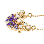 GP - AA Afrikanischer Amethyst, Natürlicher, äthiopischer Welo Opal Halskette ca. 45 cm 925 Silber Rhodiniert und 750 Gelbgold Vermeil ca. 5,67 ct.