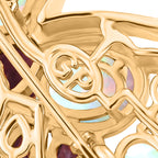 GP - AA Afrikanischer Amethyst, Natürlicher, äthiopischer Welo Opal Halskette ca. 45 cm 925 Silber Rhodiniert und 750 Gelbgold Vermeil ca. 5,67 ct.