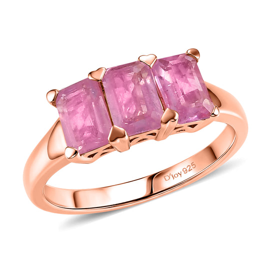 D'Joy Ilakaka Rosa Saphir (Fissure gefüllt) Ring 925 Silber 750 Roségold vermeil (Größe 17.00) ca. 2,69 ct