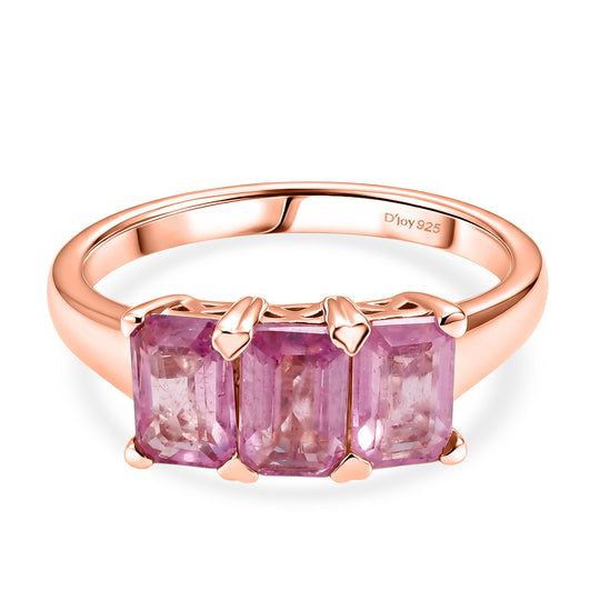D'Joy Ilakaka Rosa Saphir (Fissure gefüllt) Ring 925 Silber 750 Roségold vermeil (Größe 17.00) ca. 2,69 ct