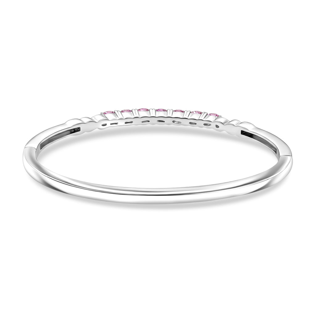 EVER TRUE Ilakaka Rosa Saphir (Fissure gefüllt) Armreif ca. 19 cm 316L Edelstahl ca. 2,51 ct.