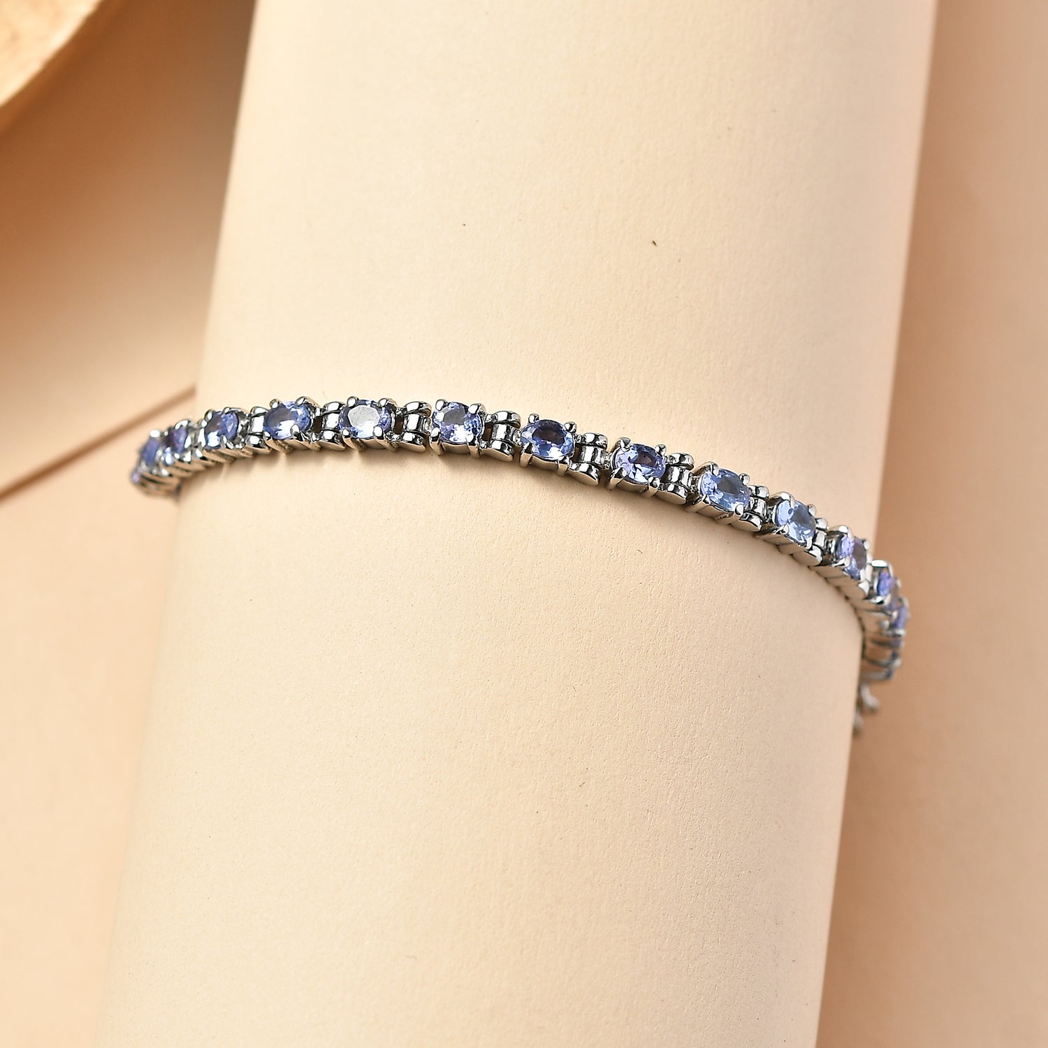 EVER TRUE Tansanit Armband ca. 15 cm + 4 cm Extender, 316L Edelstahl ca. 3,27 ct.