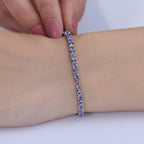 EVER TRUE Tansanit Armband ca. 15 cm + 4 cm Extender, 316L Edelstahl ca. 3,27 ct.