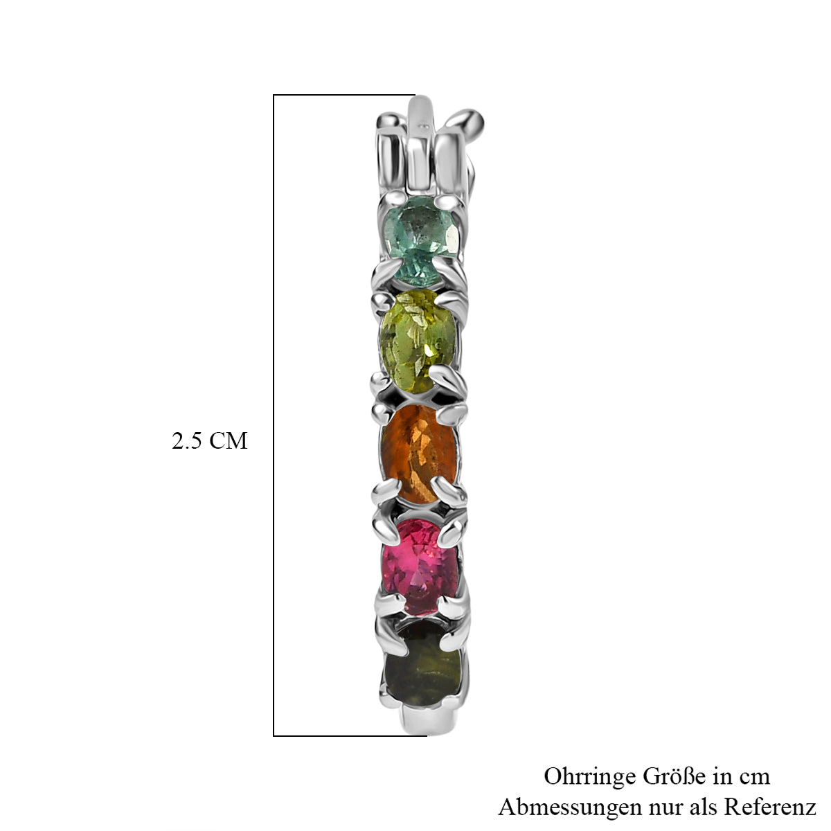 EVER TRUE Mehrfarbig-Turmalin Ohrringe 316L Edelstahl ca. 1.83 ct