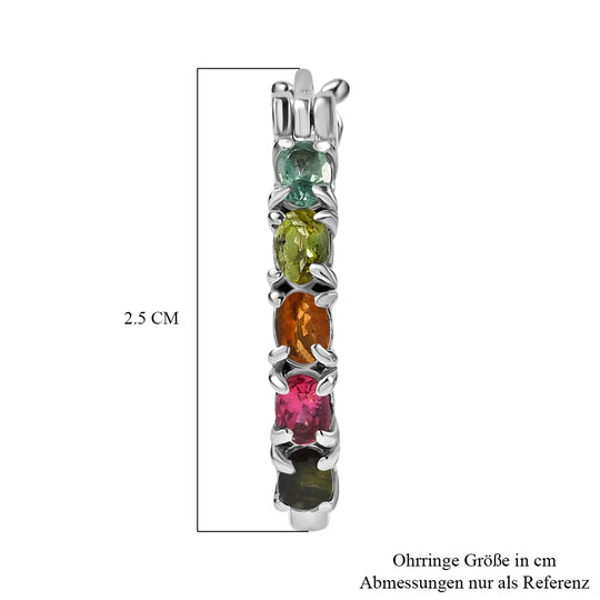 EVER TRUE Mehrfarbig-Turmalin Ohrringe 316L Edelstahl ca. 1.83 ct