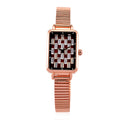 GENOA Uhr mit weißem Zirkonia, japanisches Uhrwerk, 316L Edelstahl, 19 cm, roségoldfarben, 2.00 ct