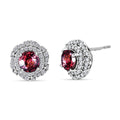 D'Joy AA Himbeer Zirkon, Moissanit AGI zertifiziert Ohrringe 925 Silber Rhodiniert ca. 3,26 ct.