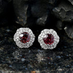 D'Joy AA Himbeer Zirkon, Moissanit AGI zertifiziert Ohrringe 925 Silber Rhodiniert ca. 3,26 ct.