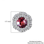 D'Joy AA Himbeer Zirkon, Moissanit AGI zertifiziert Ohrringe 925 Silber Rhodiniert ca. 3,26 ct.