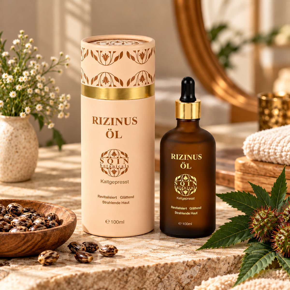 SQIN BOTANICALS - Kaltgepresstes Rizinusöl, 100 ml (2-7 Werktage Lieferzeit)