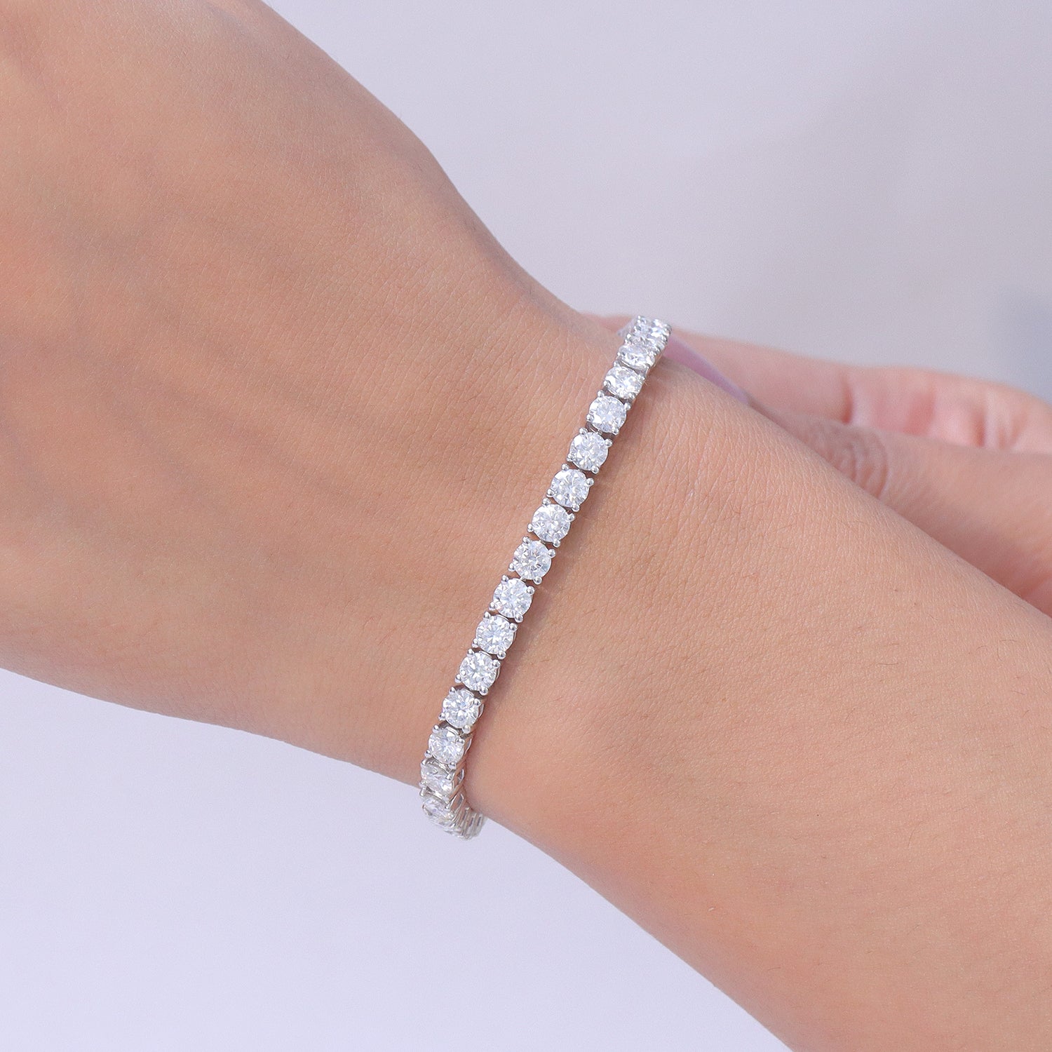 D'Joy Moissanit Armband ca. 20 cm 925 Silber Rhodiniert ca. 10,25 ct.