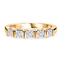 LUXURIANT SGL zertifizierter SI-GH Labor Diamant Ring, 925 Silber mit 750 Gelbgold Vermeil - 1 ct.