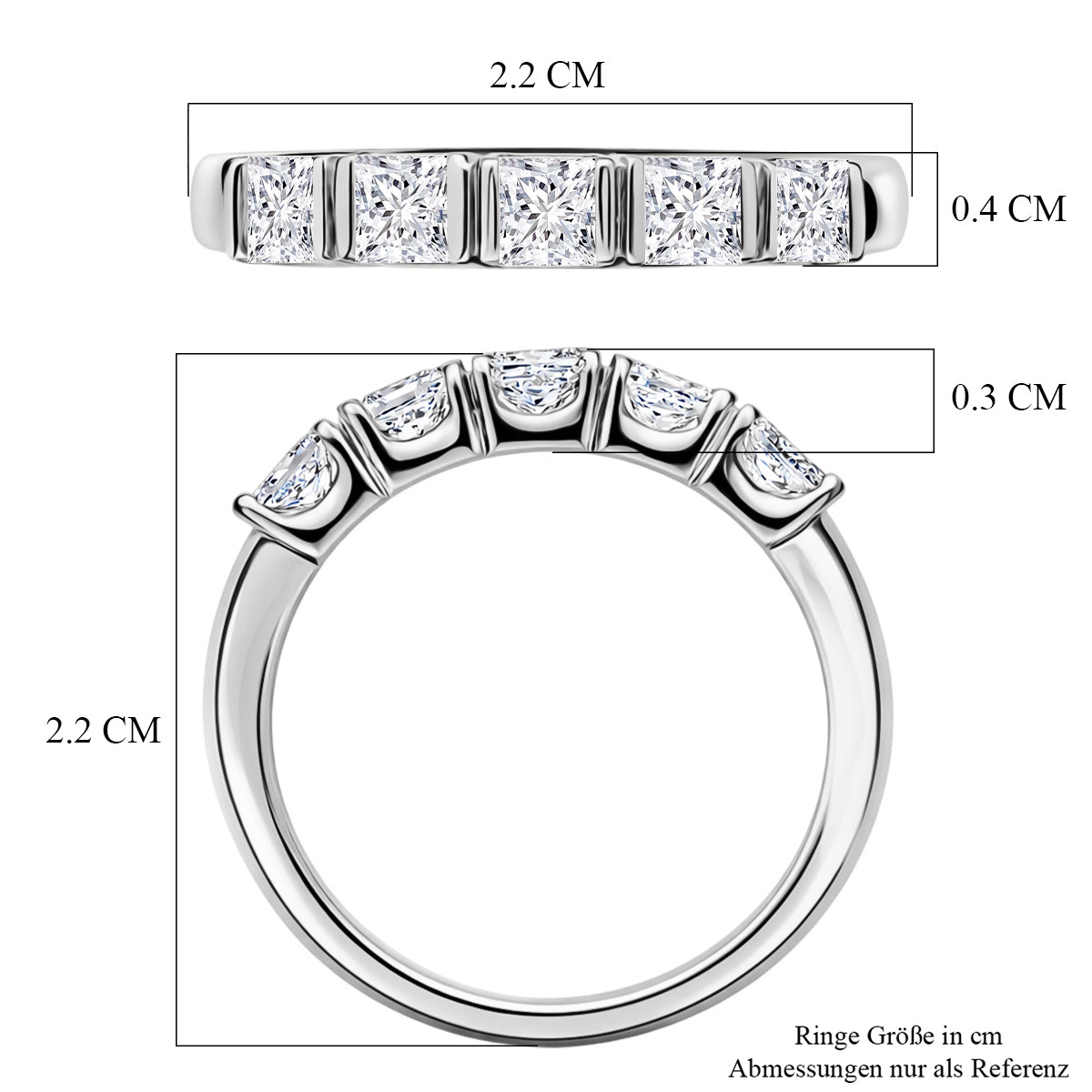 LUXURIANT DIAMOND - Lab Grown Diamant SI-GH Ring 925 Silber Rhodiniert (Größe 18.00) ca. 1,00 ct