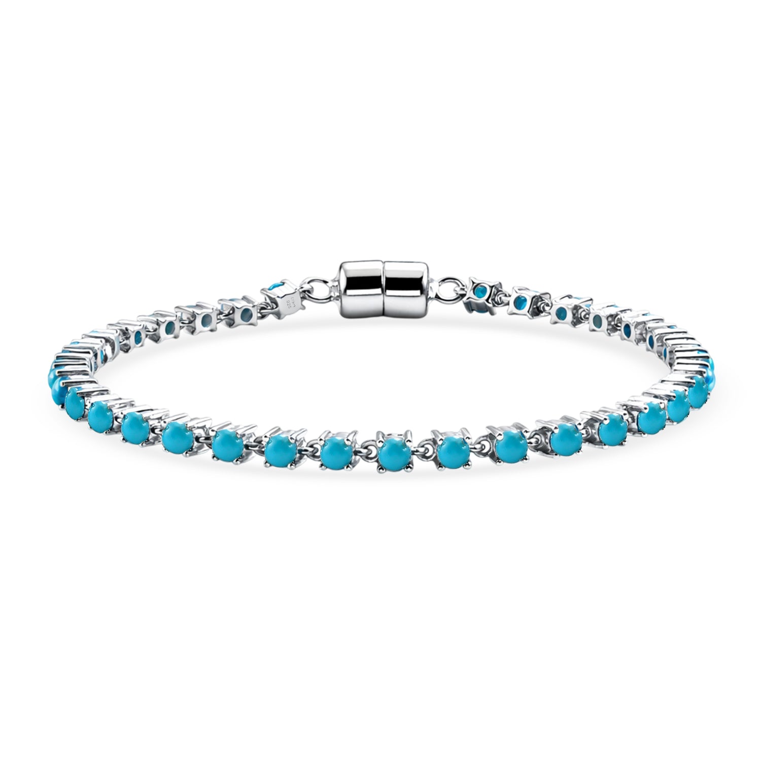 D'Joy AA Sleeping Beauty Türkis Armband ca. 19 cm 925 Silber Rhodiniert ca. 3.80 ct