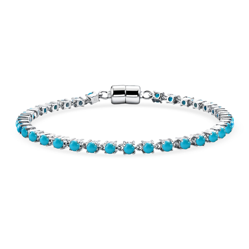 D'Joy AA Sleeping Beauty Türkis Armband ca. 19 cm 925 Silber Rhodiniert ca. 3.80 ct