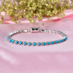 D'Joy AA Sleeping Beauty Türkis Armband ca. 19 cm 925 Silber Rhodiniert ca. 3.80 ct