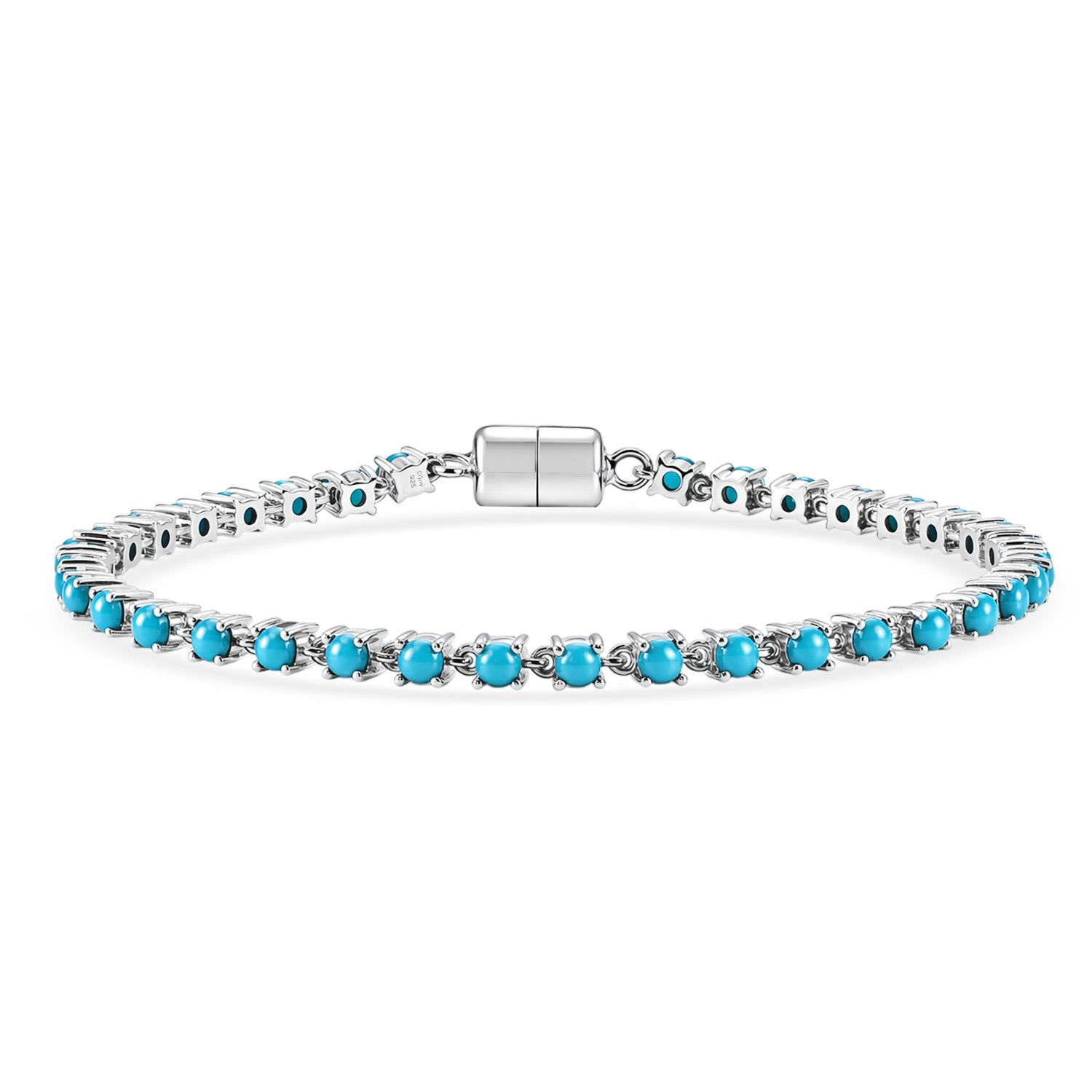 D'Joy AA Sleeping Beauty Türkis Armband ca. 20 cm 925 Silber Rhodiniert ca. 4,03 ct.