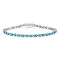 D'Joy AA Sleeping Beauty Türkis Armband ca. 20 cm 925 Silber Rhodiniert ca. 4,03 ct.