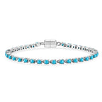 D'Joy AA Sleeping Beauty Türkis Armband ca. 20 cm 925 Silber Rhodiniert ca. 4,03 ct.